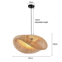Handwoven Bamboo Rattan Pendant Light - Natural Wicker Ceiling Lamp