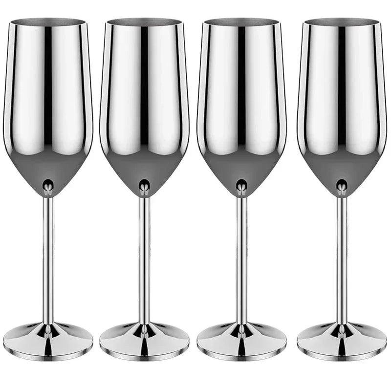 Unbreakable Stainless Steel Wine Glass Set - Up to 500ML