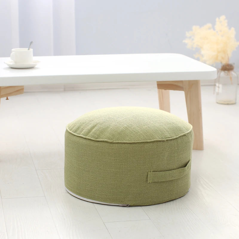 Tea Ceremony Floor Pouf - Cotton Linen Tatami Meditation Cushion