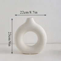 Nordic Hollow Decorative Vase - Circular Modern Accent Piece