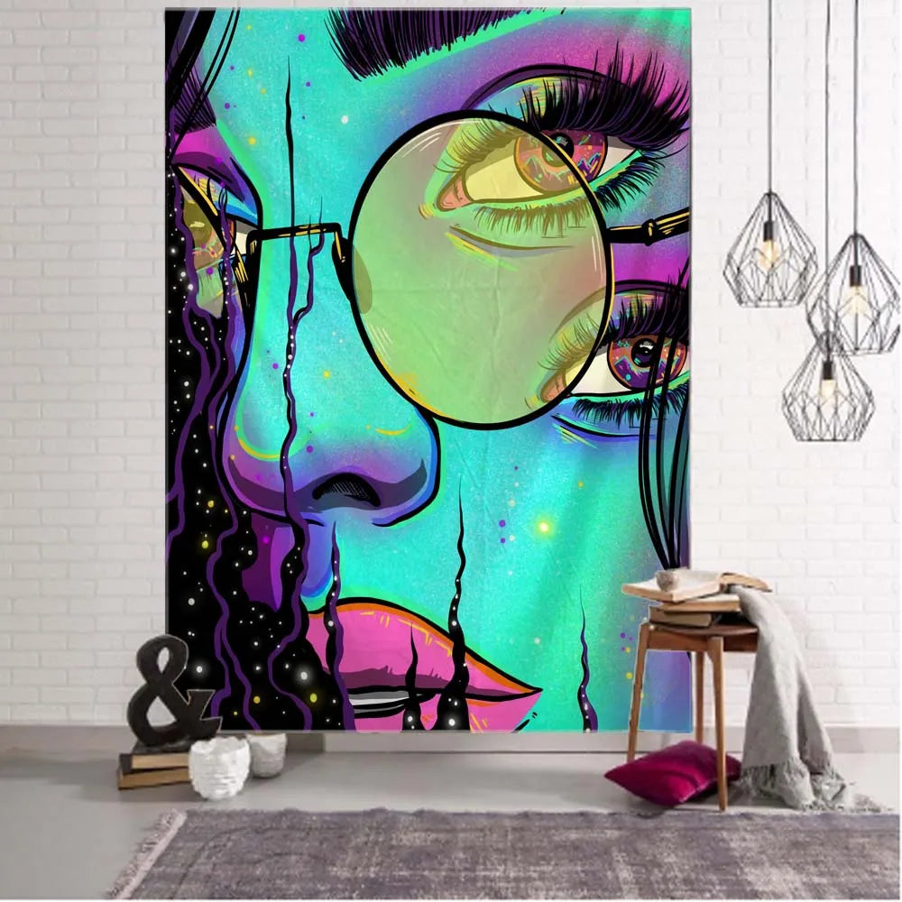 Psychedelic Hippie Wall Tapestry - Large Mystic Room Decor