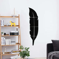 3D Feather Mirror Wall Stickers - Reflective DIY Room Decor