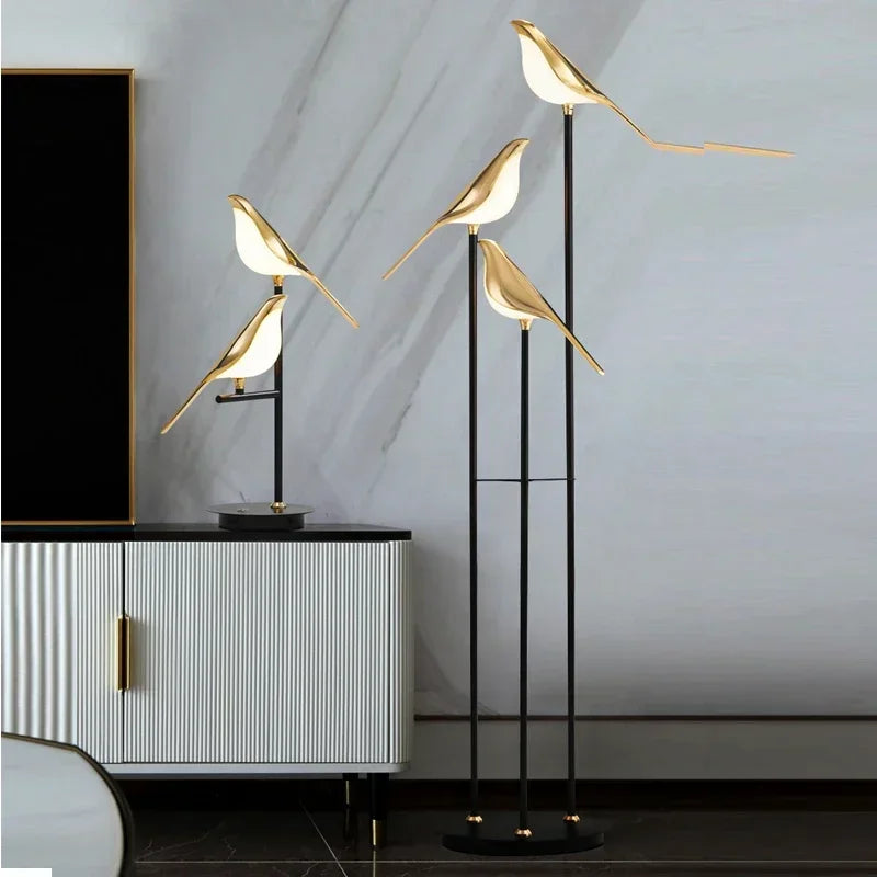Scandinavian Bird Floor Lamp - Designer LED Accent Light