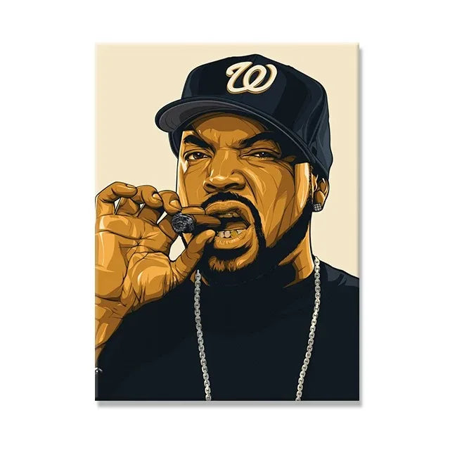 West Coast Rappers Canvas Wall Art - Hip Hop Poster Print