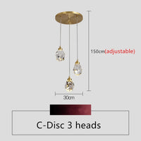 Nordic Crystal Pendant Light - LED Hanging Chandelier