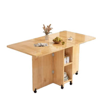 Solid Wood Folding Dining Table - Space-Saving Rectangular Table