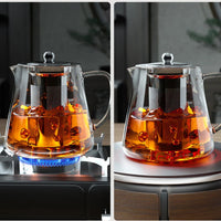 Heat-Resistant Glass Teapot - Stainless Steel Infuser Tea Pot