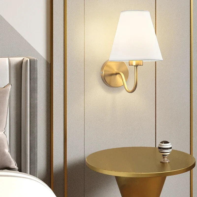 Retro Fabric Wall Lamp - Nordic Indoor Bedside Sconce