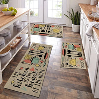 Cartoon Kitchen Floor Mat - Waterproof Washable Door Carpet