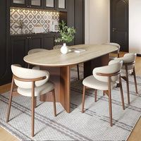 Nordic Retro Wooden Dining Table Set - Modern 6-Seater
