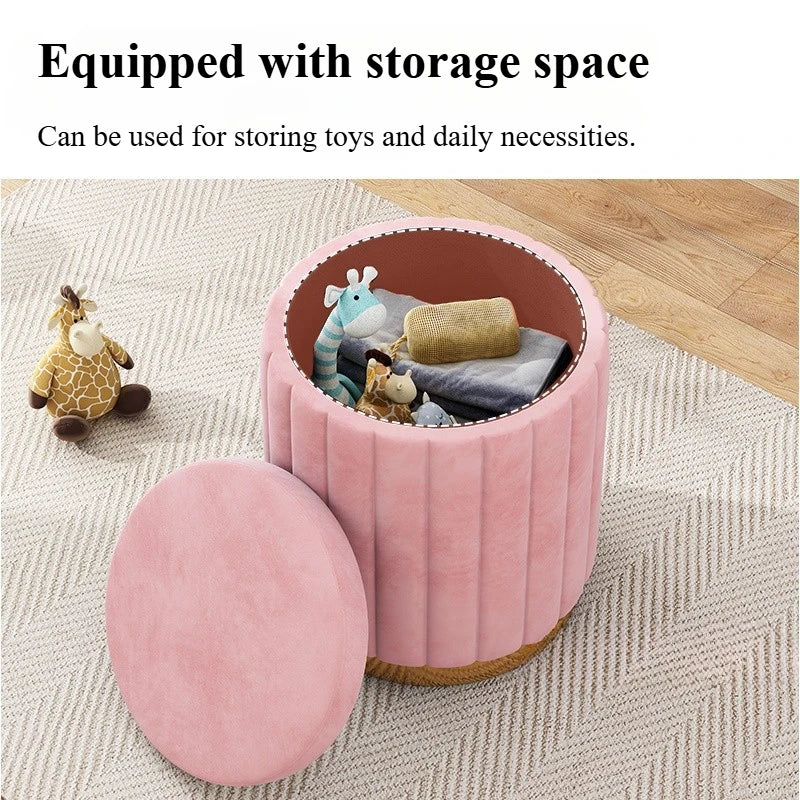 Round Storage Stool - Makeup & Dressing Table Ottoman