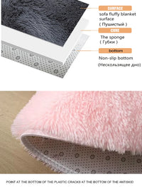 Modern Round Plush Area Rug - Soft Non-Slip Bedroom Carpet