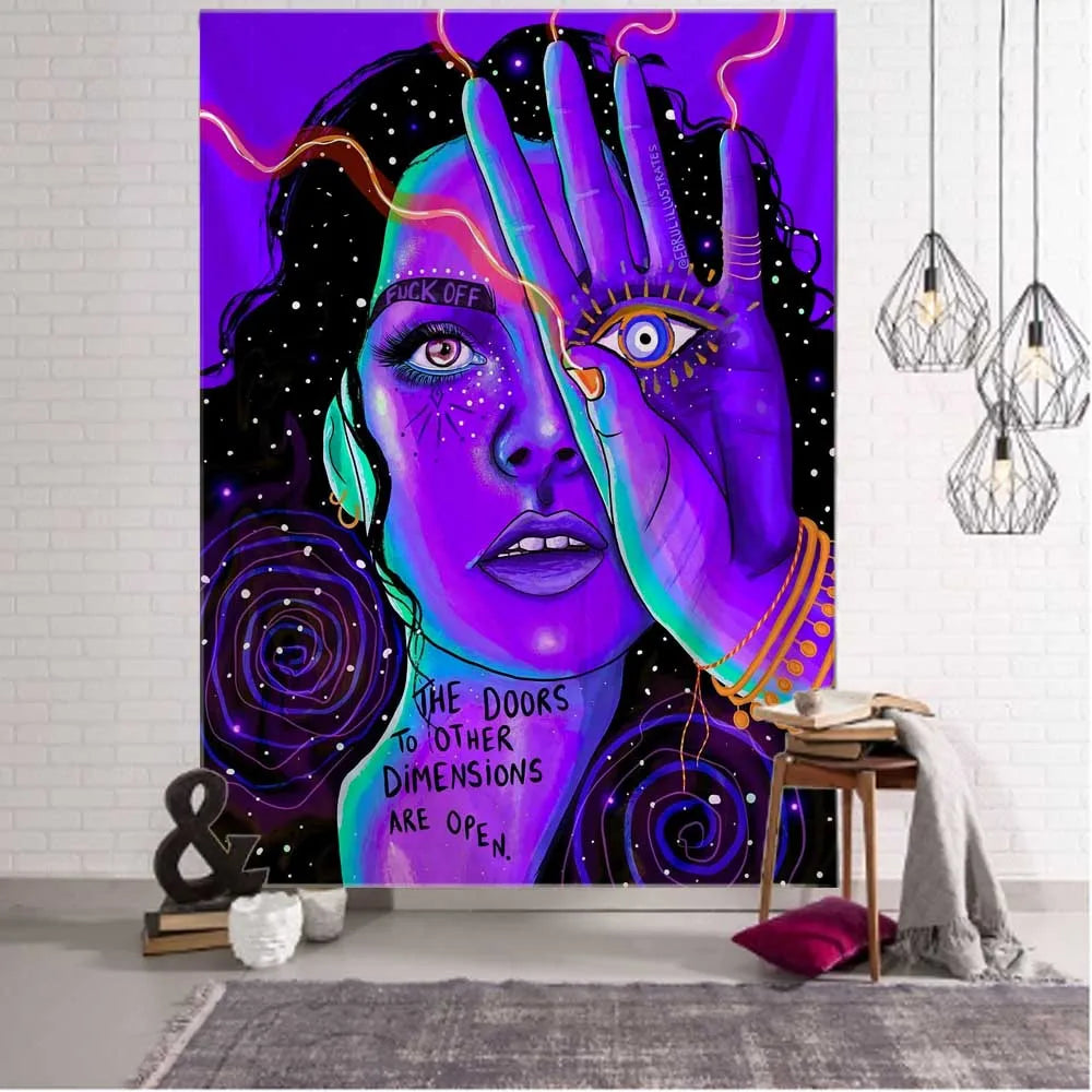 Psychedelic Hippie Wall Tapestry - Large Mystic Room Decor