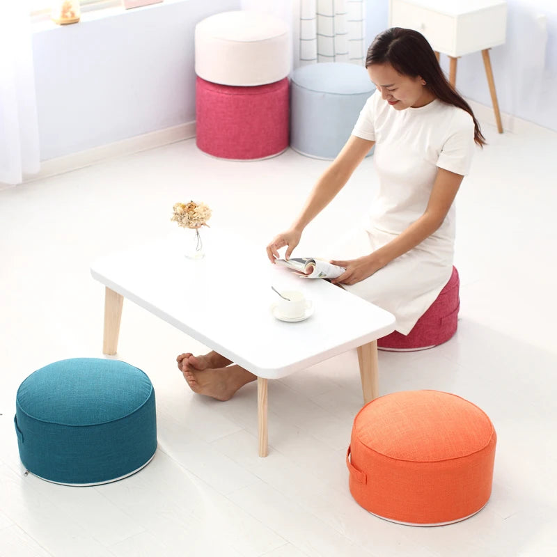 Tea Ceremony Floor Pouf - Cotton Linen Tatami Meditation Cushion