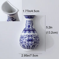 Blue and White Ceramic Flower Vase - Retro Wedding and Table Decor