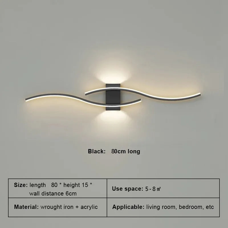 Modern LED Strip Wall Lamp - Dimmable Decorative Accent Light