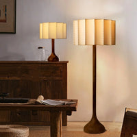 Wabi-Sabi Solid Wood Floor Lamp - Minimalist LED Accent Light