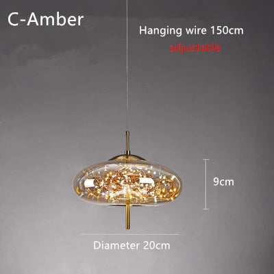 Luxury Glass Bedside Chandelier - Nordic Long-Line Pendant Light