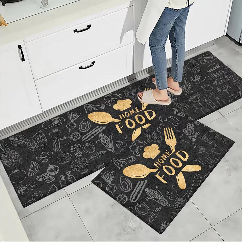 Soft Washable Kitchen Runner Rug - Anti-Slip Hallway and Entry Mat