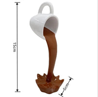 Floating Coffee Cup Sculpture - Whimsical Kitchen Accent Decor