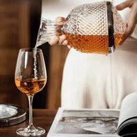 Rotating Crystal Whiskey Decanter - 1500ML Luxury Bar Carafe