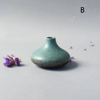 Minimalist Black Ceramic Bud Vase - Japanese Inspired Decor