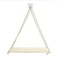 Wooden Rope Swing Floating Wall Shelf