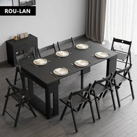 Modern Extendable Dining Table - Rectangle Sideboard with Storage