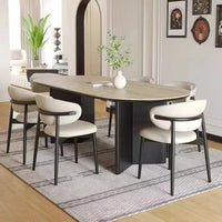 Nordic Retro Wooden Dining Table Set - Modern 6-Seater