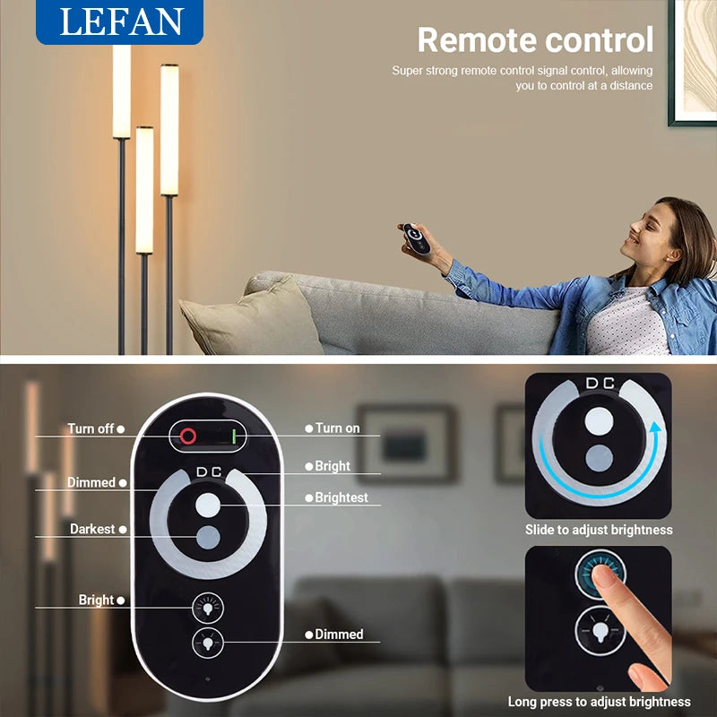 LED Shelf Floor Lamp - Dimmable Standing Light with Remote