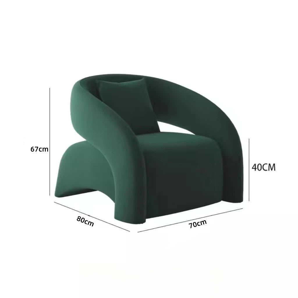 Velvet Leisure Accent Chair - Modern European Single Sofa Seat