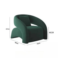 Velvet Leisure Accent Chair - Modern European Single Sofa Seat