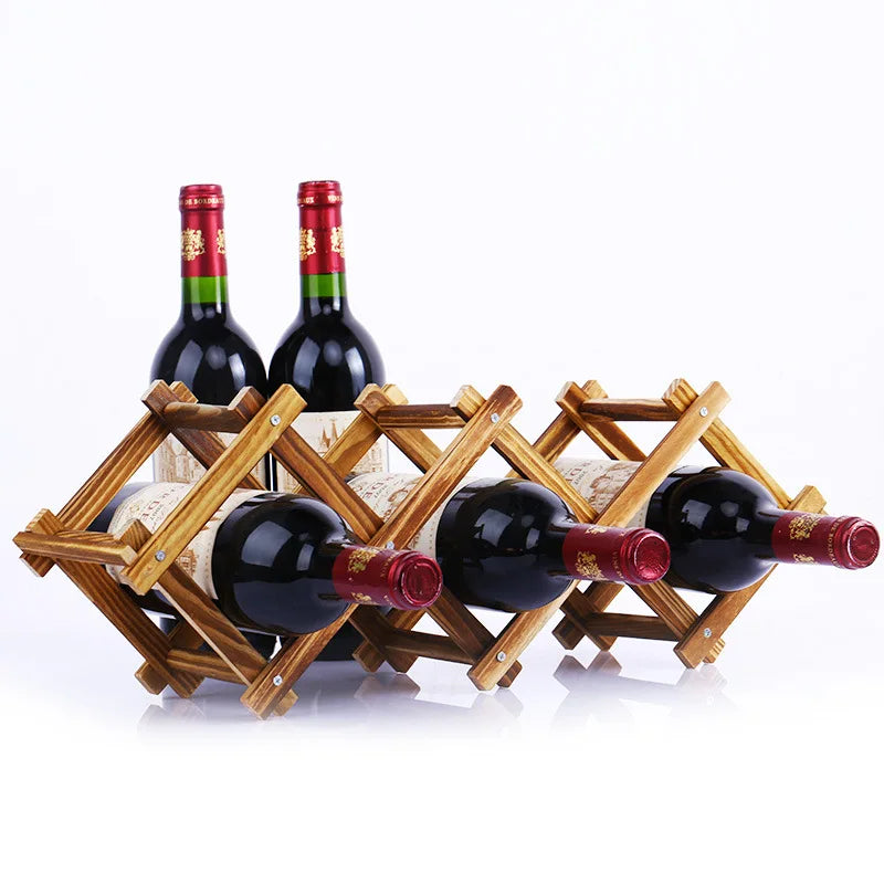 Wooden Wine Rack Stand - Multi-Bottle Pine Storage Organizer