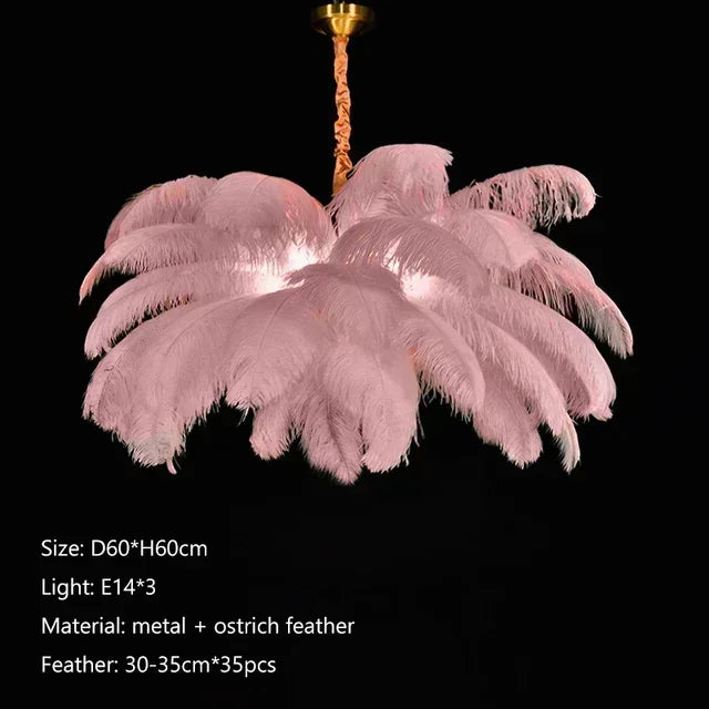 Feather Art Chandelier - Nordic Statement Pendant Light