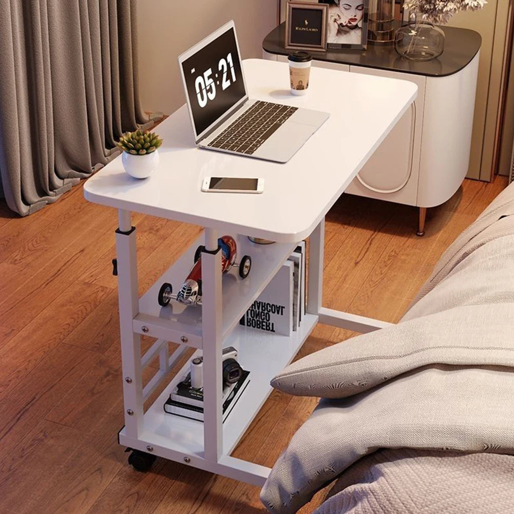 Height-Adjustable Rolling Desk - Mobile Computer Table 60x40cm