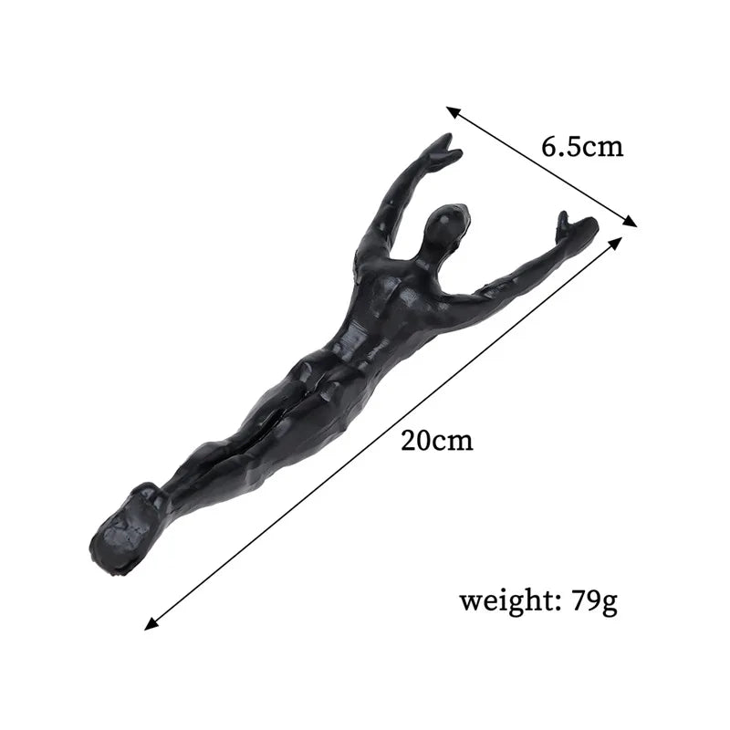 Industrial Climbing Man Wall Sculpture - Retro Resin Accent Decor