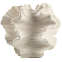 Geometric Wavy Ceramic Vase - Petal Silhouette Flower Arrangement Decor