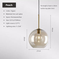 Nordic Glass Pendant Light - Industrial Loft Hanging Lamp