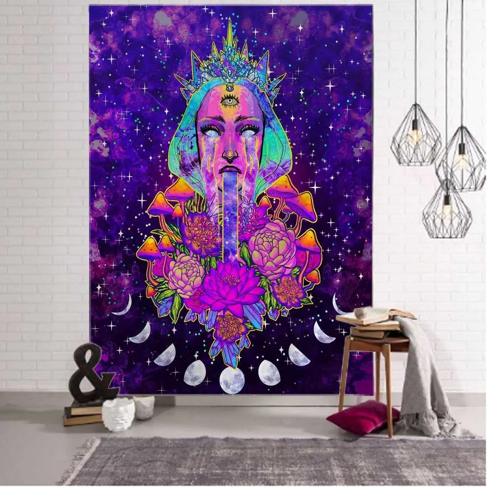 Psychedelic Hippie Wall Tapestry - Large Mystic Room Decor
