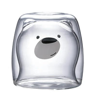Double-Walled Animal Glass Mug - 250ml Cute Coffee Cup