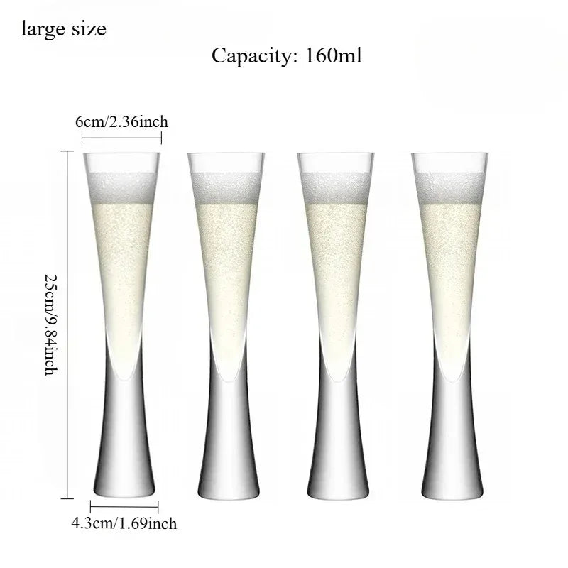 Hourglass Champagne Flute Glass - 40ML or 160ML