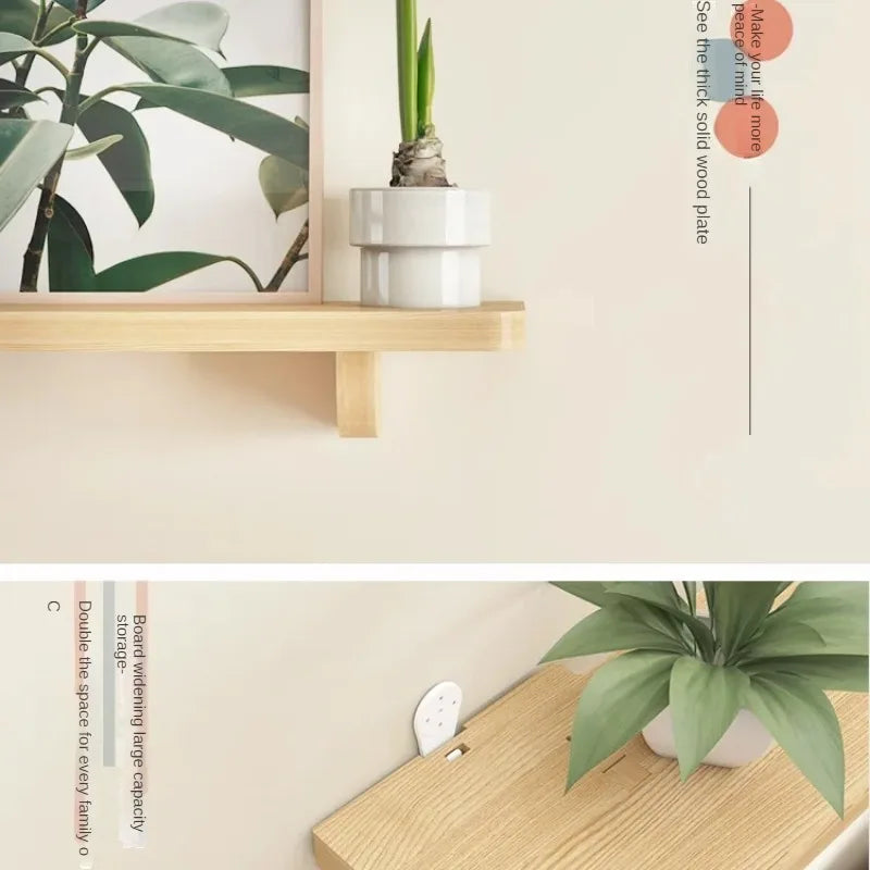 Solid Wood Wall-Mounted Partition Shelf