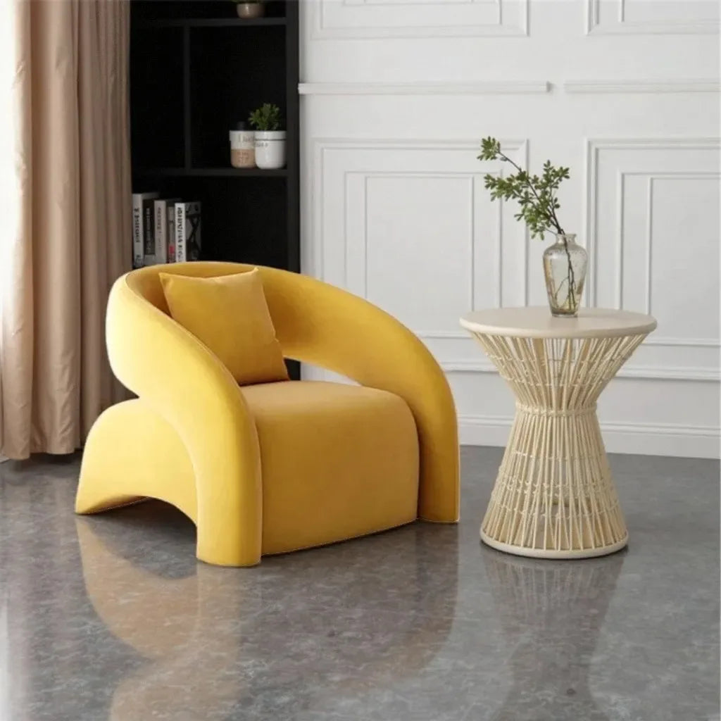Velvet Leisure Accent Chair - Modern European Single Sofa Seat