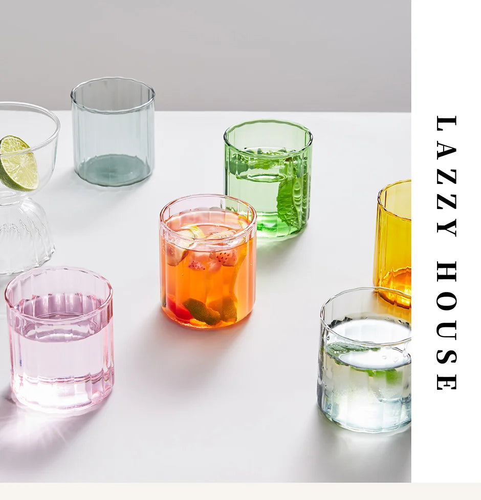 Heat-Resistant Stripe Glass Cup - Colorful Tea & Coffee Mug