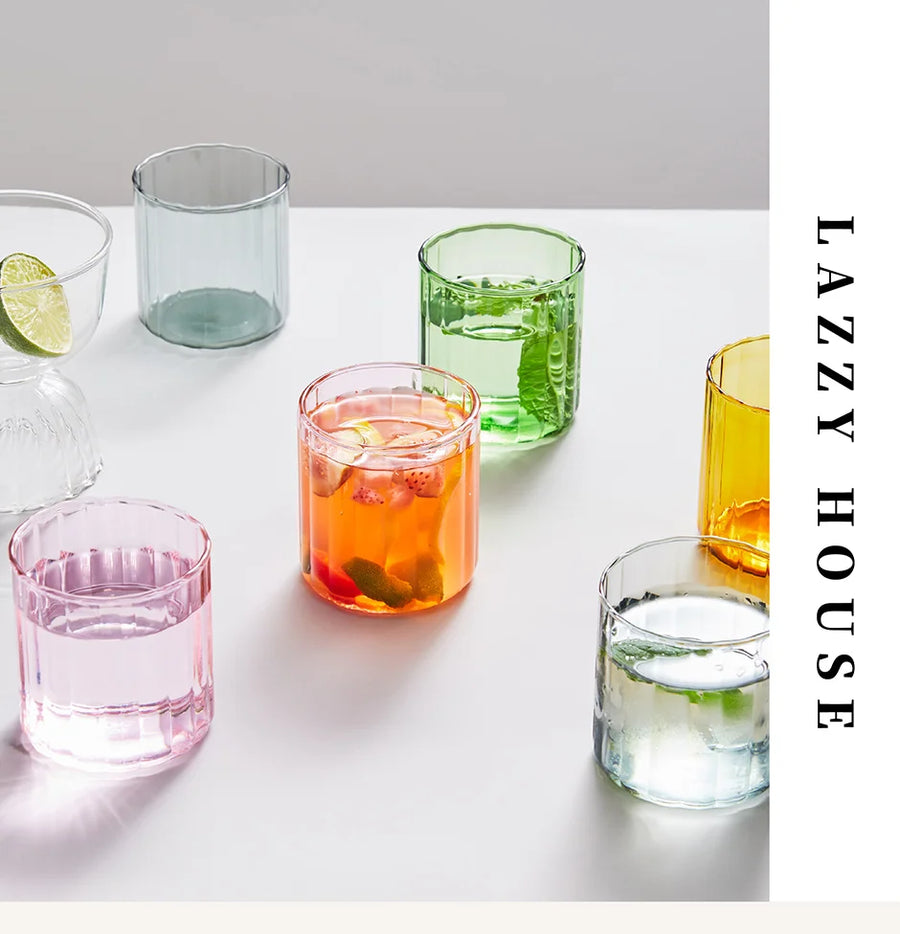 Heat-Resistant Stripe Glass Cup - Colorful Tea & Coffee Mug