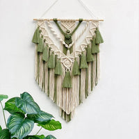 Handwoven Boho Macrame Wall Hanging - Geometric Tapestry Decor