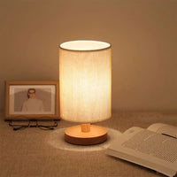 Wooden USB Bedside Lamp - Touch Control Table Night Light