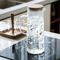 Thickened Glass Kettle - Bamboo Lid Pitcher with Filter Cover