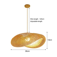 Handwoven Bamboo Rattan Pendant Light - Natural Wicker Ceiling Lamp