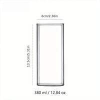 Square Glass Drinking Cup - Large Capacity Iced Coffee & Milk Tea Glass
